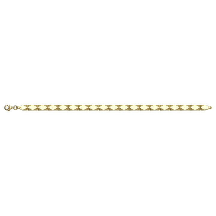 Solid gold id bracelet, 7.75 g — shown square on a plain background.
