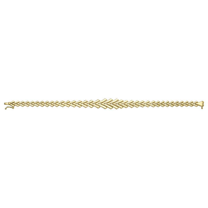 Solid gold herringbone bracelet, 7.80 g — shown square on a plain background.