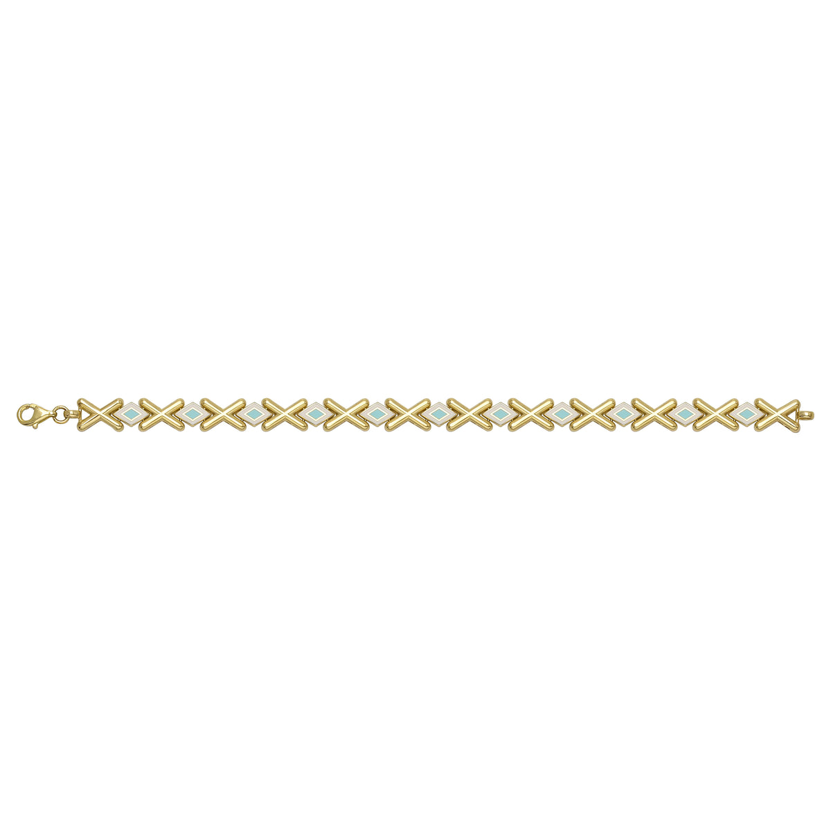 Solid gold fancy link bracelet, 7.80 g — shown square on a plain background.