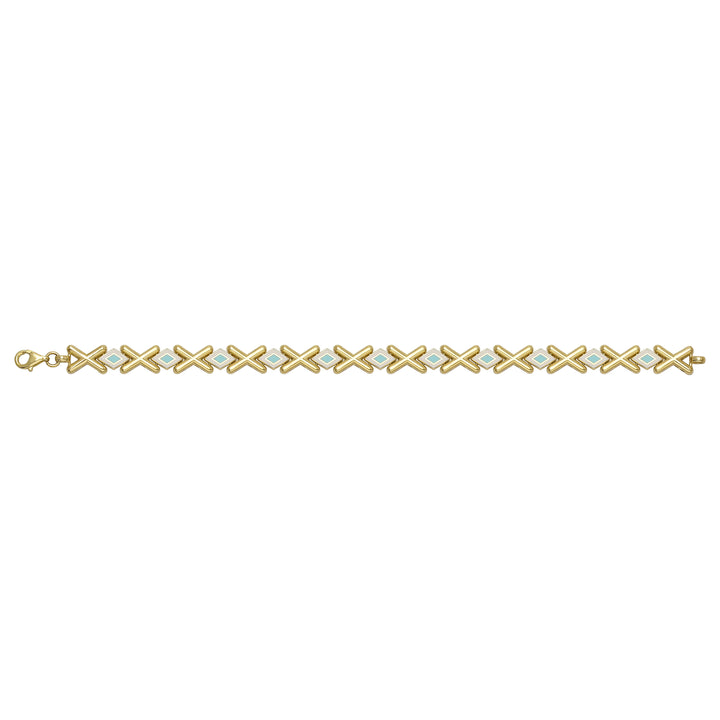 Solid gold fancy link bracelet, 7.80 g — shown square on a plain background.