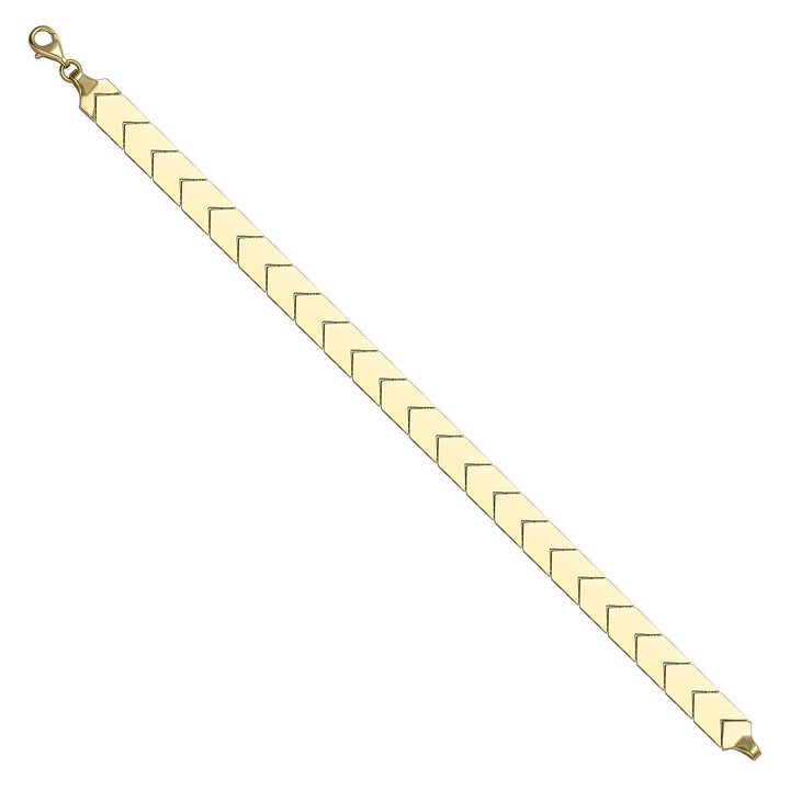 Solid gold herringbone bracelet, 8.25 g — shown at an angle across the frame.