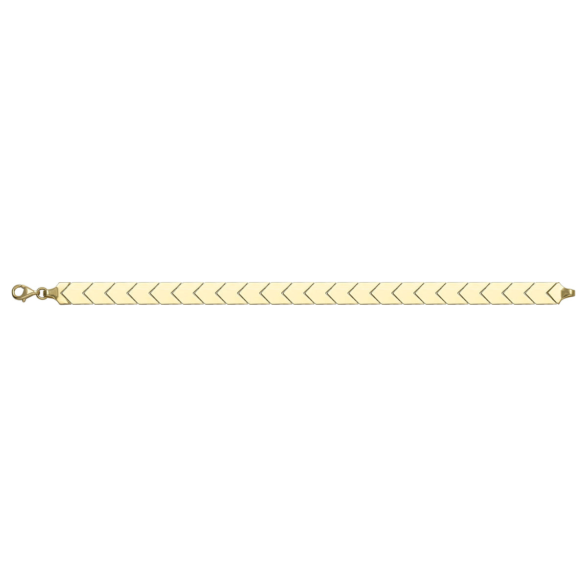 Solid gold herringbone bracelet, 8.25 g — shown square on a plain background.