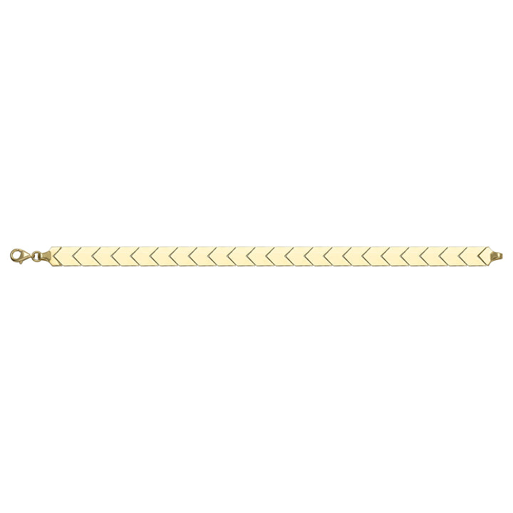 Solid gold herringbone bracelet, 8.25 g — shown square on a plain background.