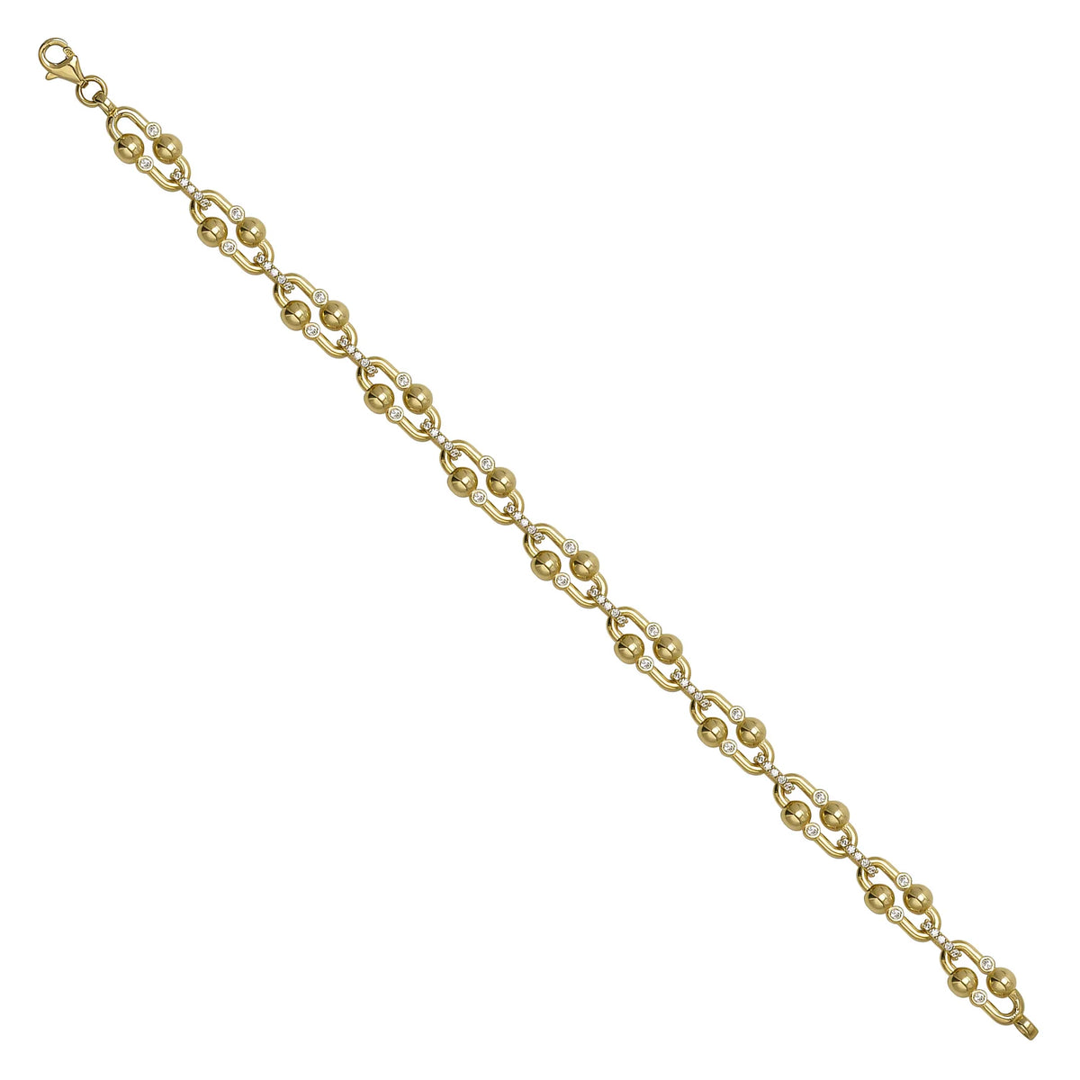 Solid gold fancy link bracelet, 9.45 g — shown at an angle across the frame.