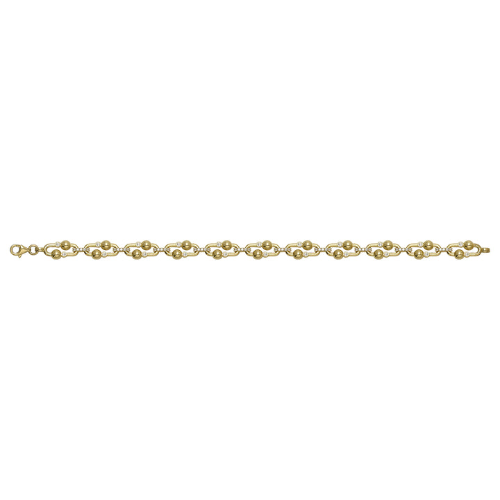 Solid gold fancy link bracelet, 9.45 g — shown square on a plain background.
