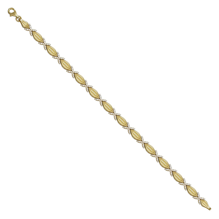 Solid gold fancy link bracelet, 9.70 g — shown at an angle across the frame.