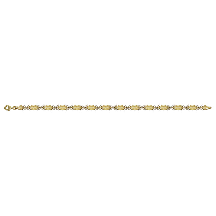 Solid gold fancy link bracelet, 9.70 g — shown square on a plain background.