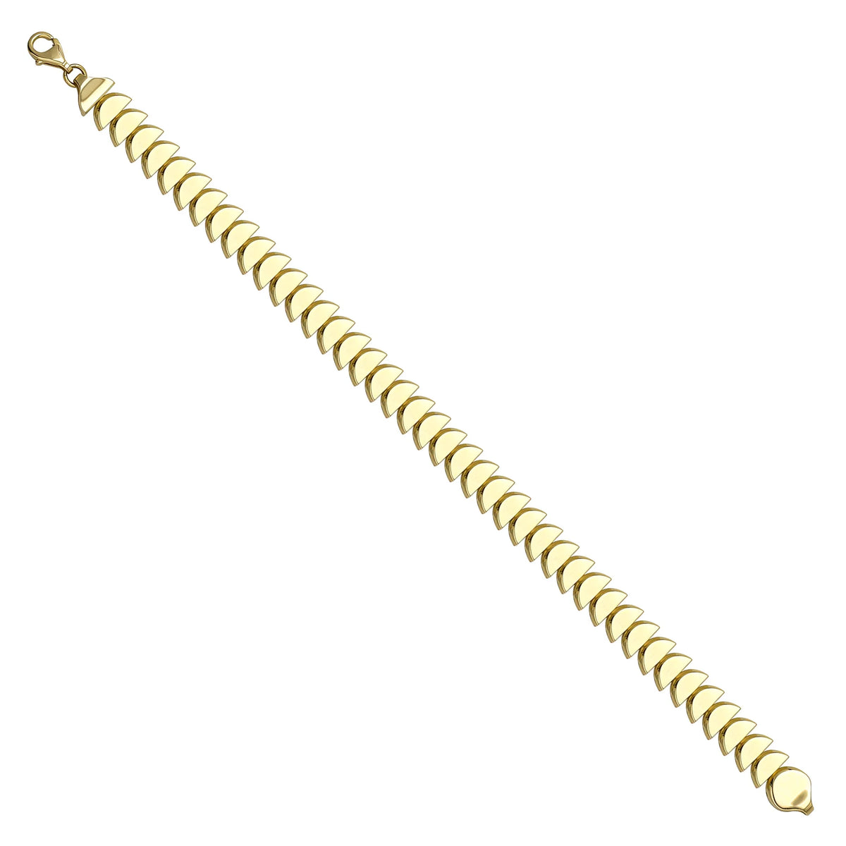Solid gold braided bracelet, 9.90 g — shown at an angle across the frame.