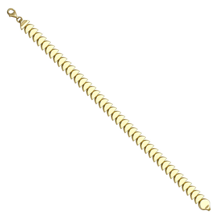 Solid gold braided bracelet, 9.90 g — shown at an angle across the frame.
