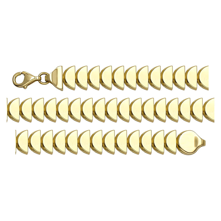 Solid gold braided bracelet, 9.90 g — shown in three rows across the frame.