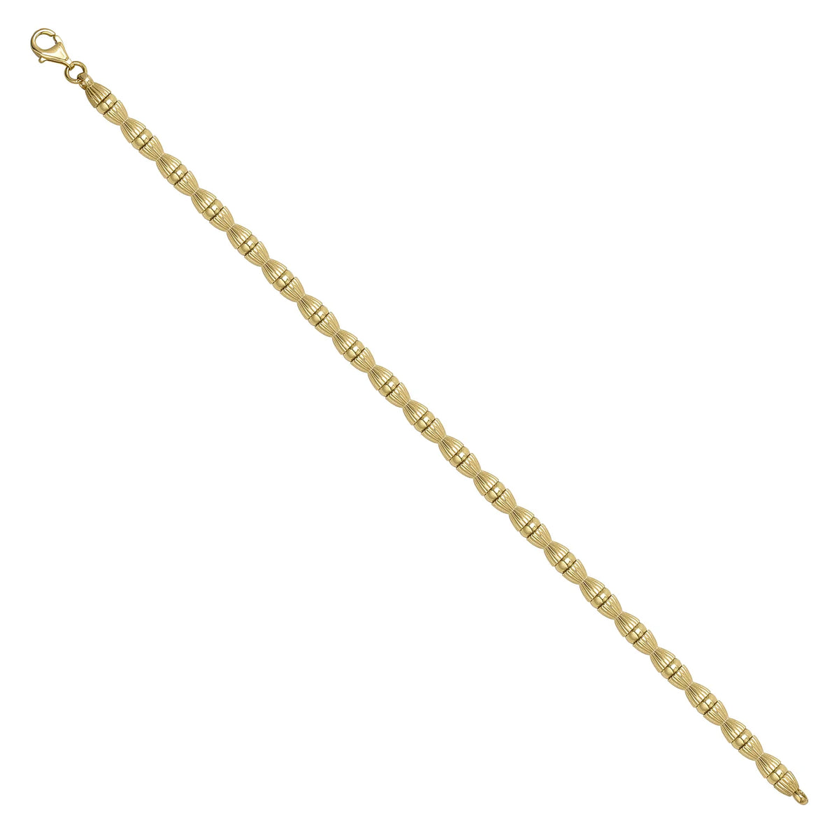 Solid gold fancy link bracelet, 9.95 g — shown at an angle across the frame.