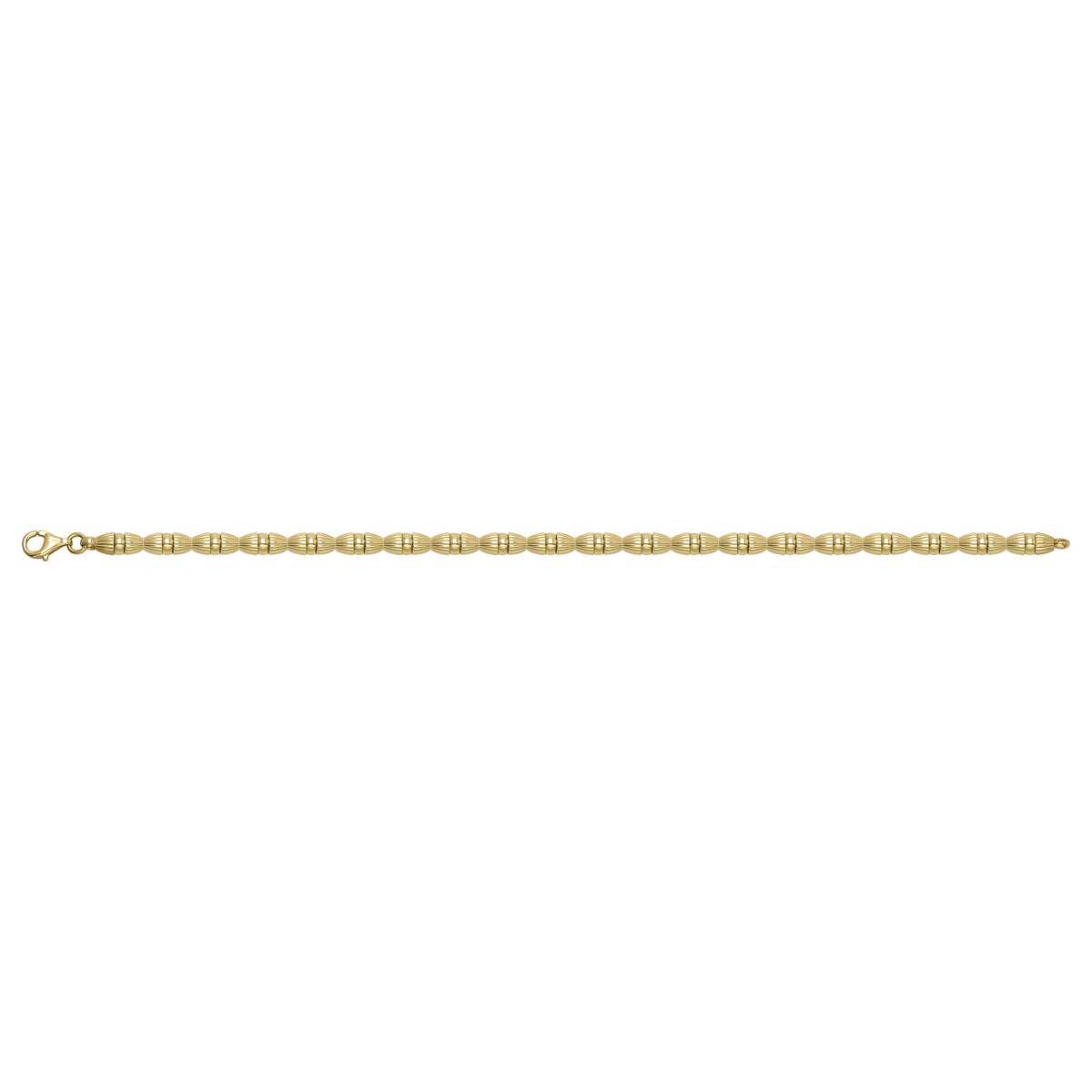 Solid gold fancy link bracelet, 9.95 g — shown square on a plain background.