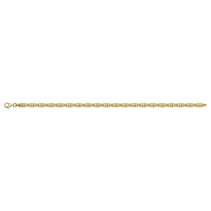 Solid gold fancy link bracelet, 9.95 g — shown square on a plain background.