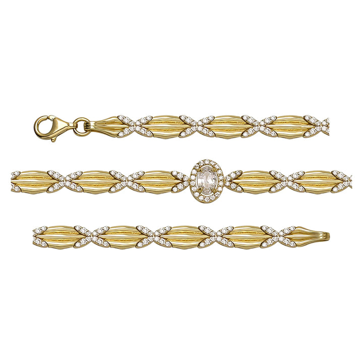 Solid gold fancy link bracelet, 10.10 g — shown in three rows across the frame.