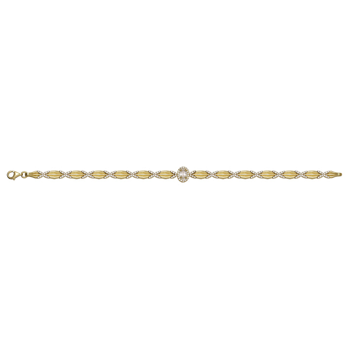 Solid gold fancy link bracelet, 10.10 g — shown square on a plain background.