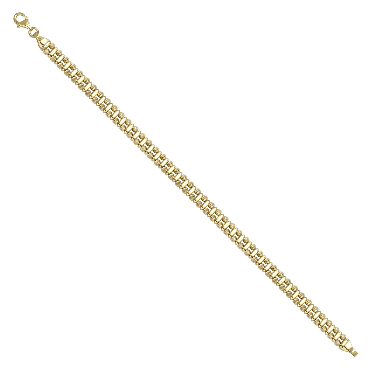 Solid gold bead bracelet, 10.20 g — shown at an angle across the frame.