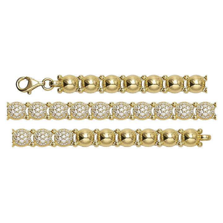 Solid gold bead bracelet, 10.25 g — shown in three rows across the frame.