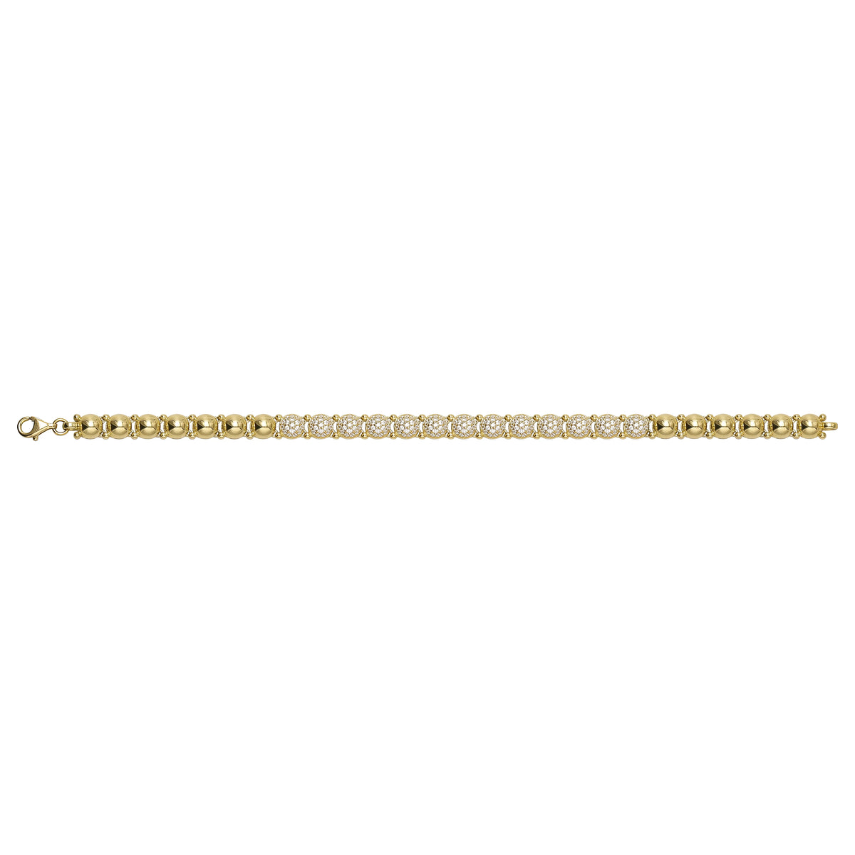 Solid gold bead bracelet, 10.25 g — shown square on a plain background.