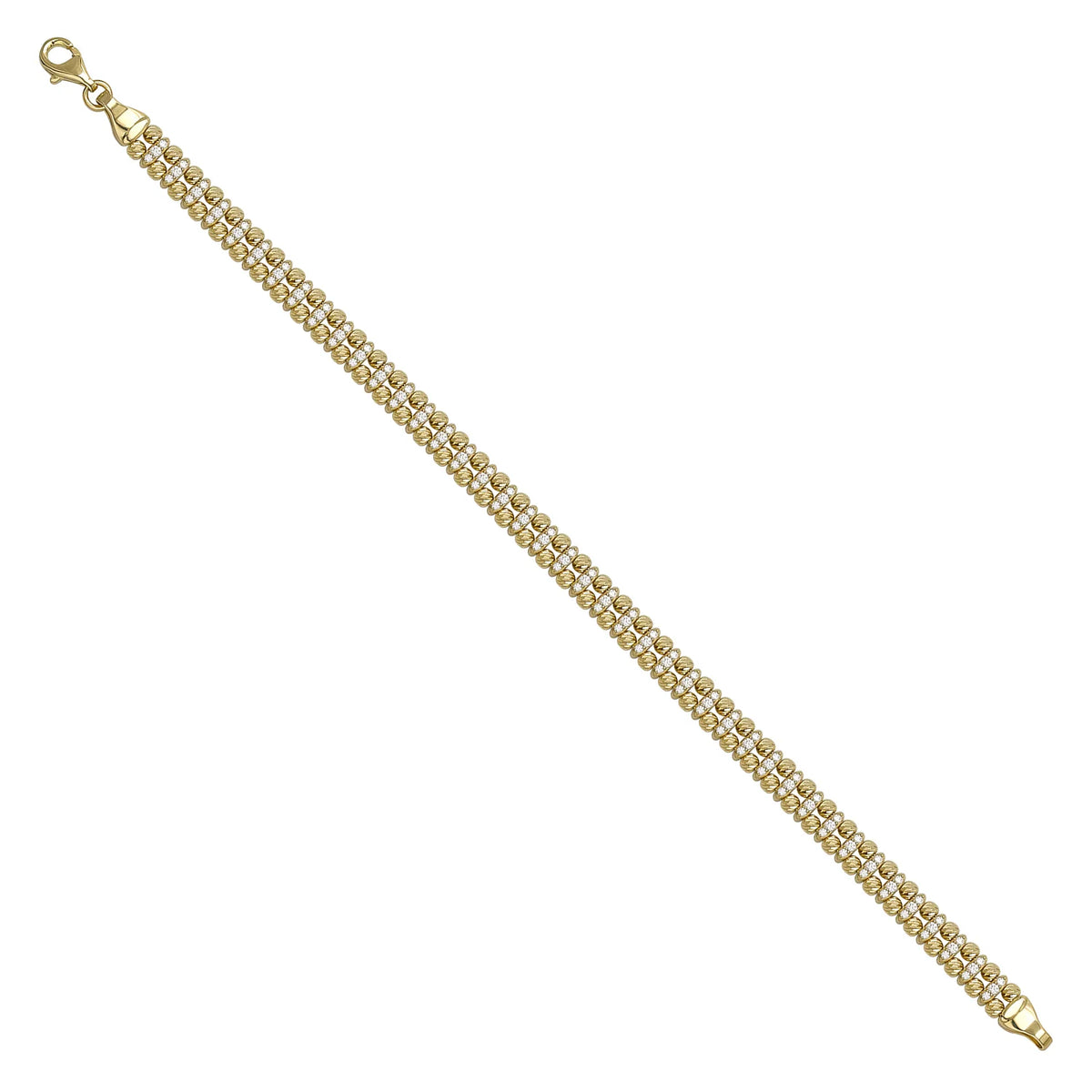 Solid gold bead bracelet, 10.45 g — shown at an angle across the frame.