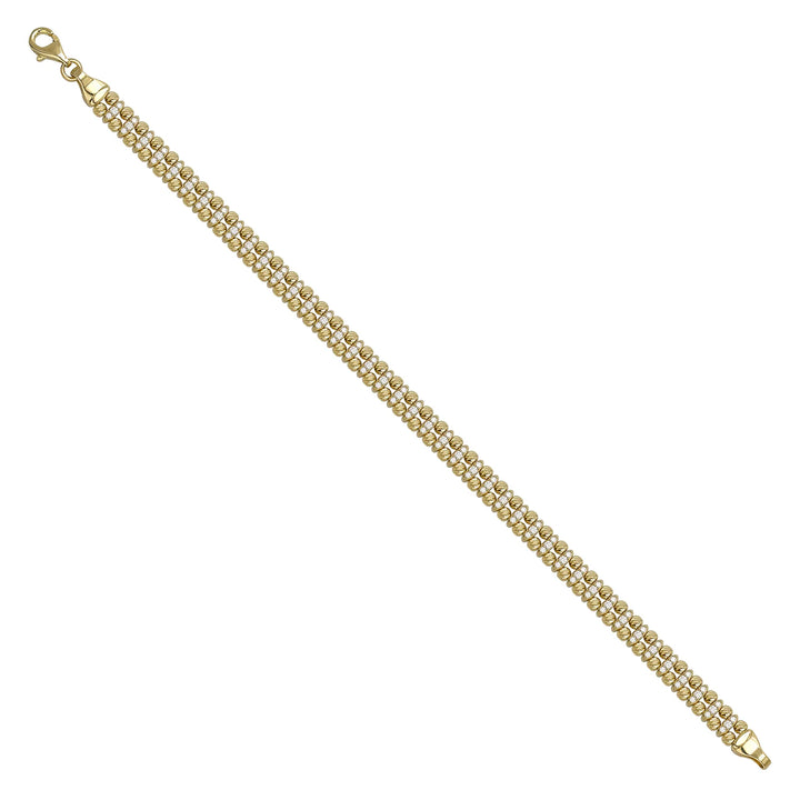 Solid gold bead bracelet, 10.45 g — shown at an angle across the frame.
