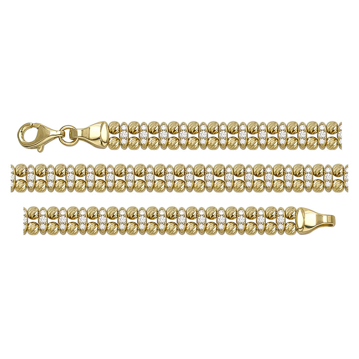 Solid gold bead bracelet, 10.45 g — shown in three rows across the frame.