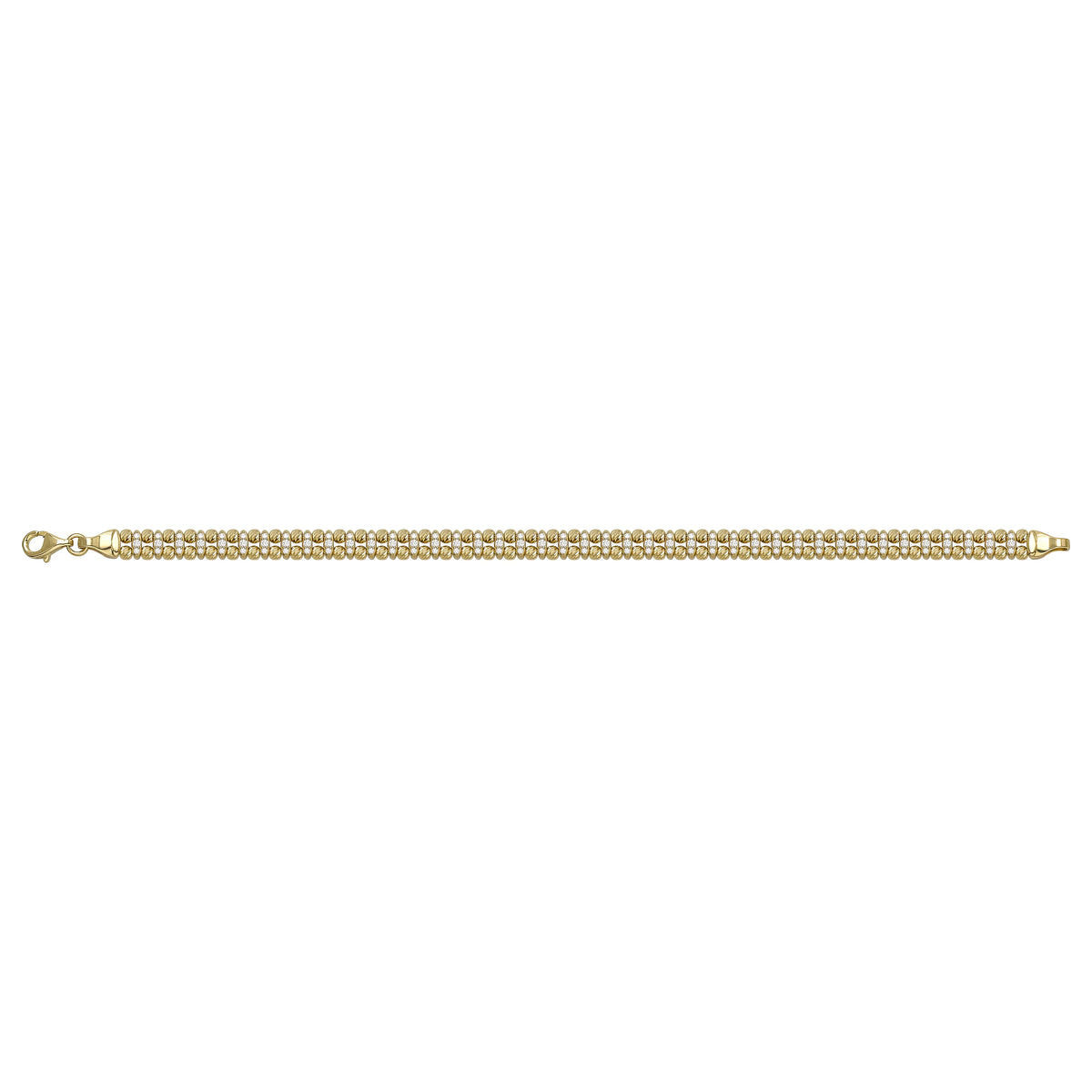 Solid gold bead bracelet, 10.45 g — shown square on a plain background.