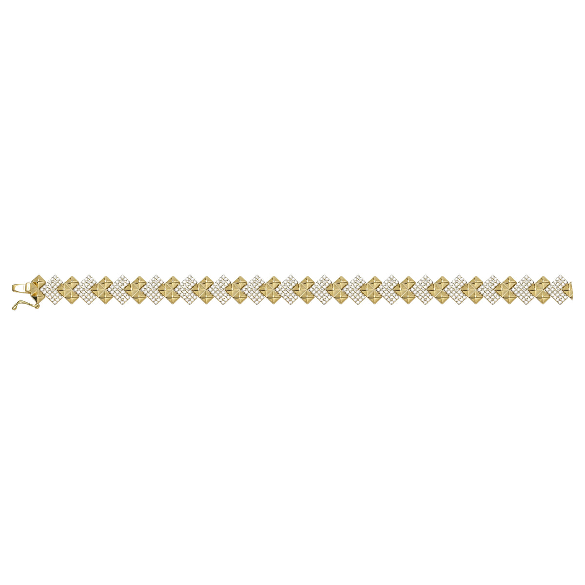Solid gold fancy link bracelet, 11.00 g — shown square on a plain background.