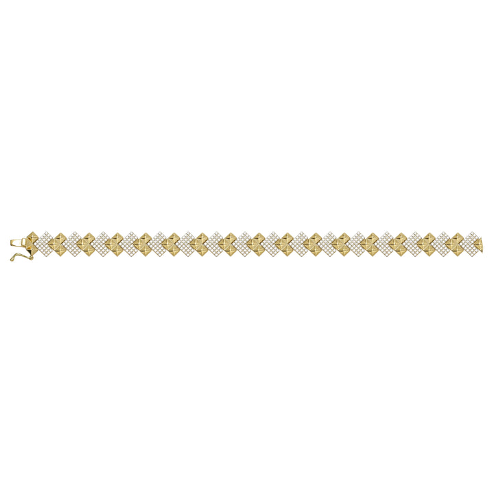 Solid gold fancy link bracelet, 11.00 g — shown square on a plain background.