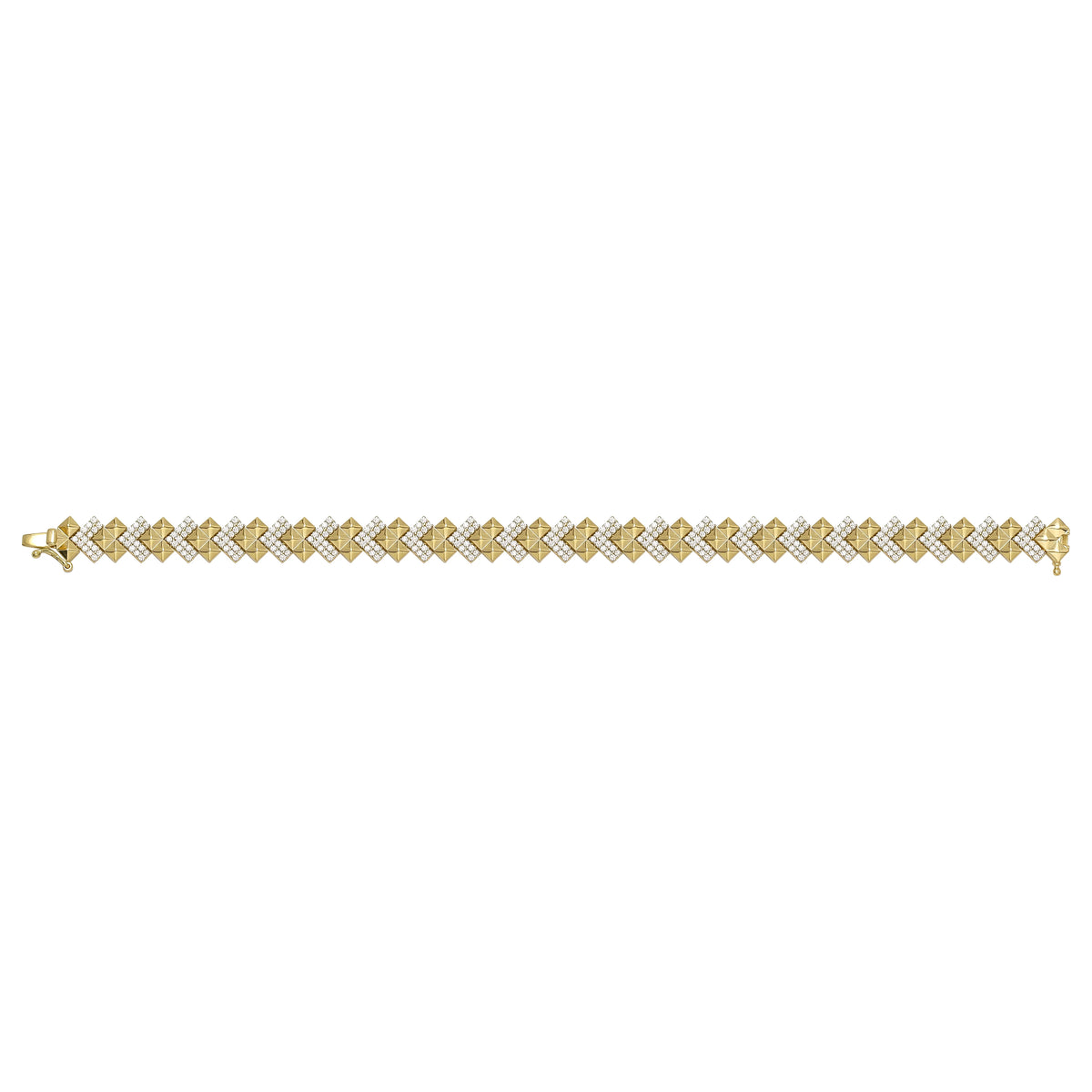 Solid gold fancy link bracelet, 11.20 g — shown square on a plain background.