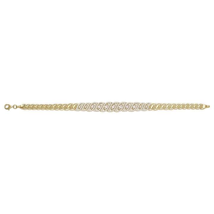 Solid gold fancy link bracelet, 11.45 g — shown square on a plain background.