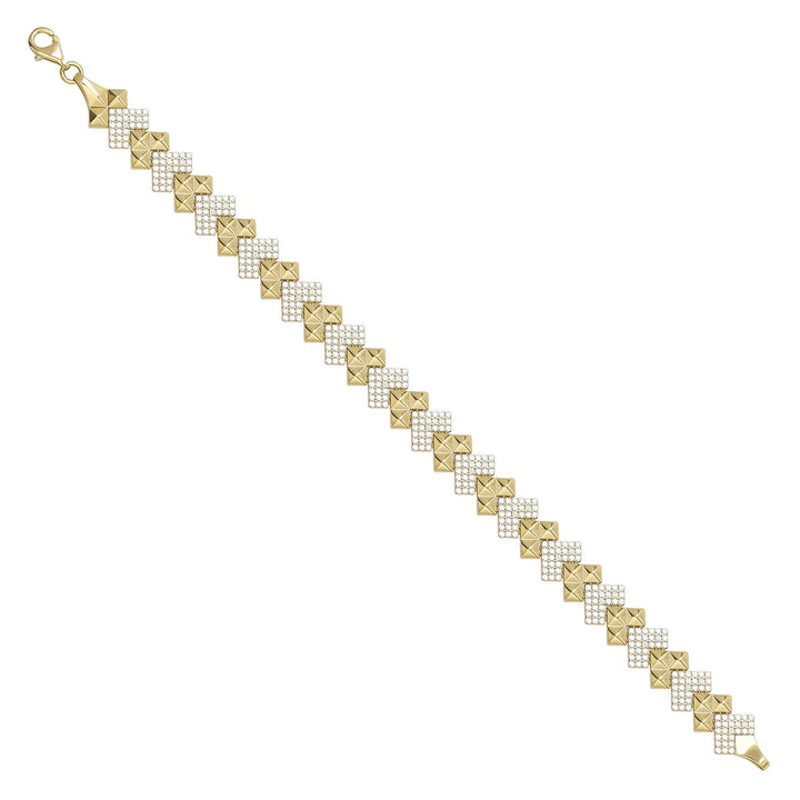 Solid gold fancy link bracelet, 12.40 g — shown at an angle across the frame.