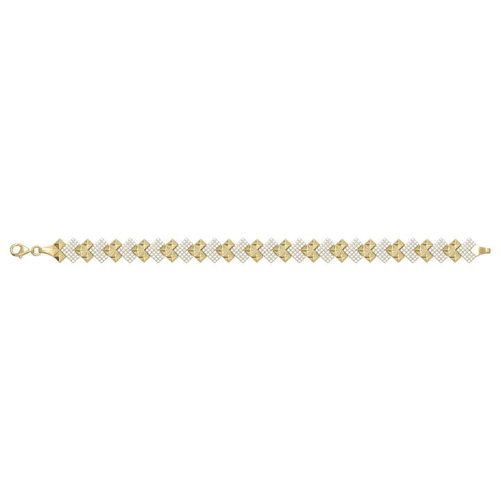 Solid gold fancy link bracelet, 12.40 g — shown square on a plain background.