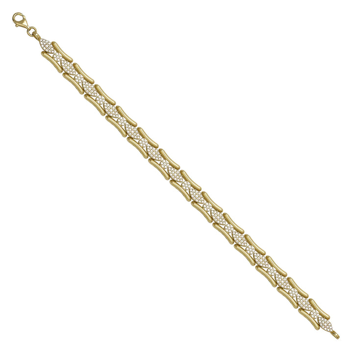 Solid gold fancy link bracelet, 12.80 g — shown at an angle across the frame.