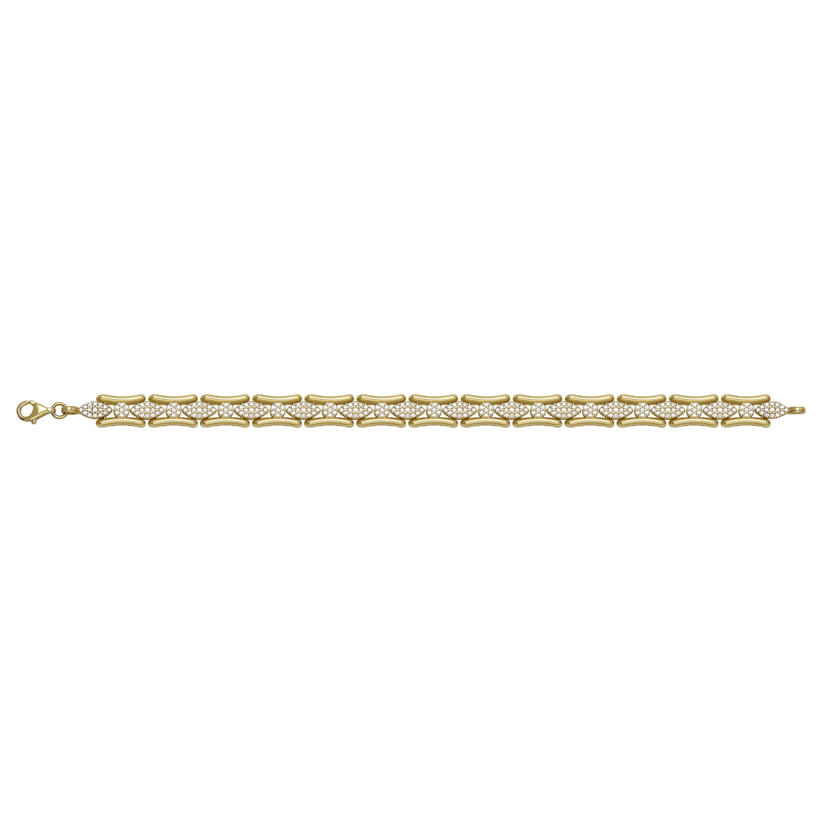 Solid gold fancy link bracelet, 12.80 g — shown square on a plain background.