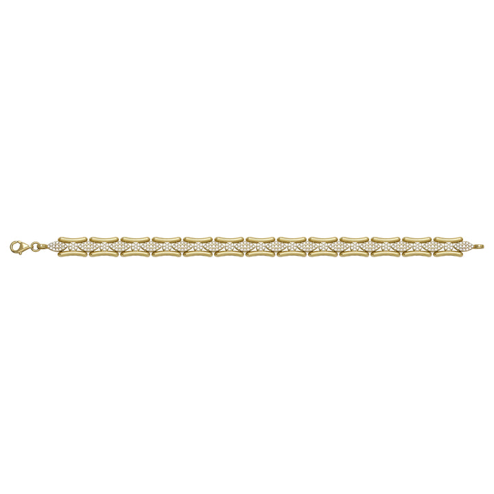 Solid gold fancy link bracelet, 12.80 g — shown square on a plain background.