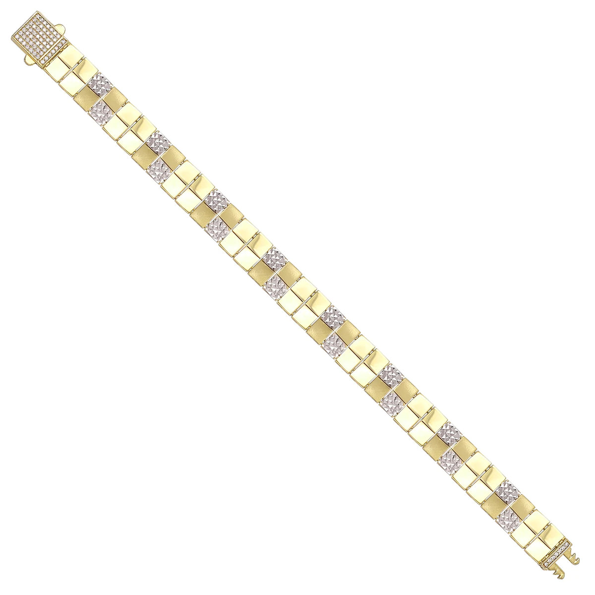 Solid gold id bracelet, 14.65 g — shown at an angle across the frame.