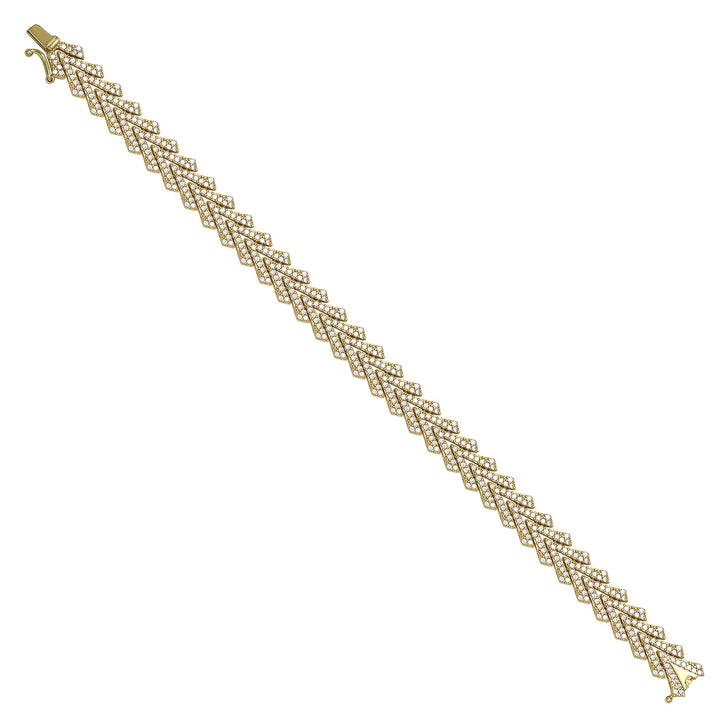 Solid gold herringbone bracelet, 14.95 g — shown at an angle across the frame.