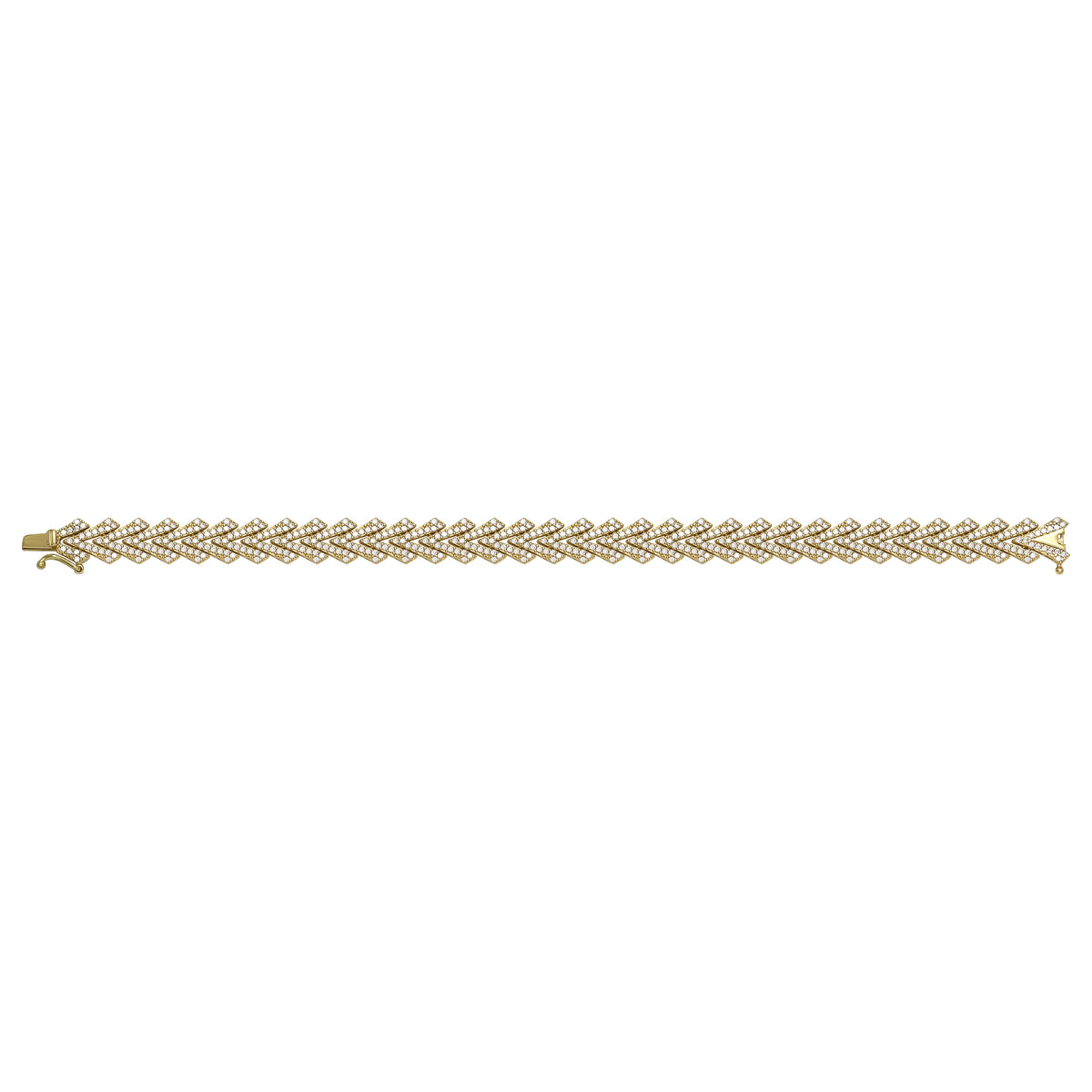 Solid gold herringbone bracelet, 14.95 g — shown square on a plain background.
