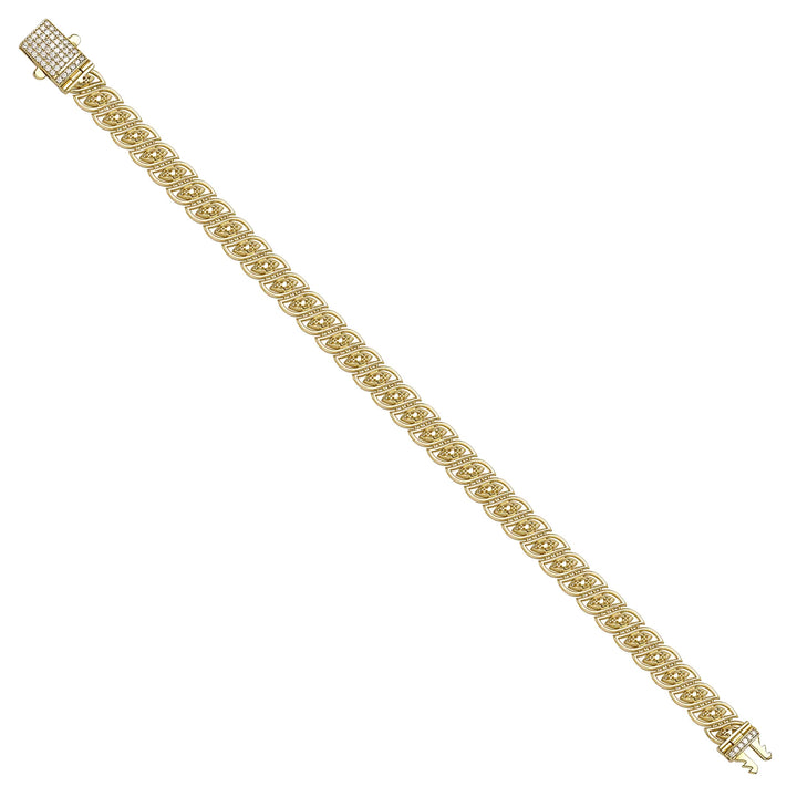 Solid gold braided bracelet, 15.05 g — shown at an angle across the frame.