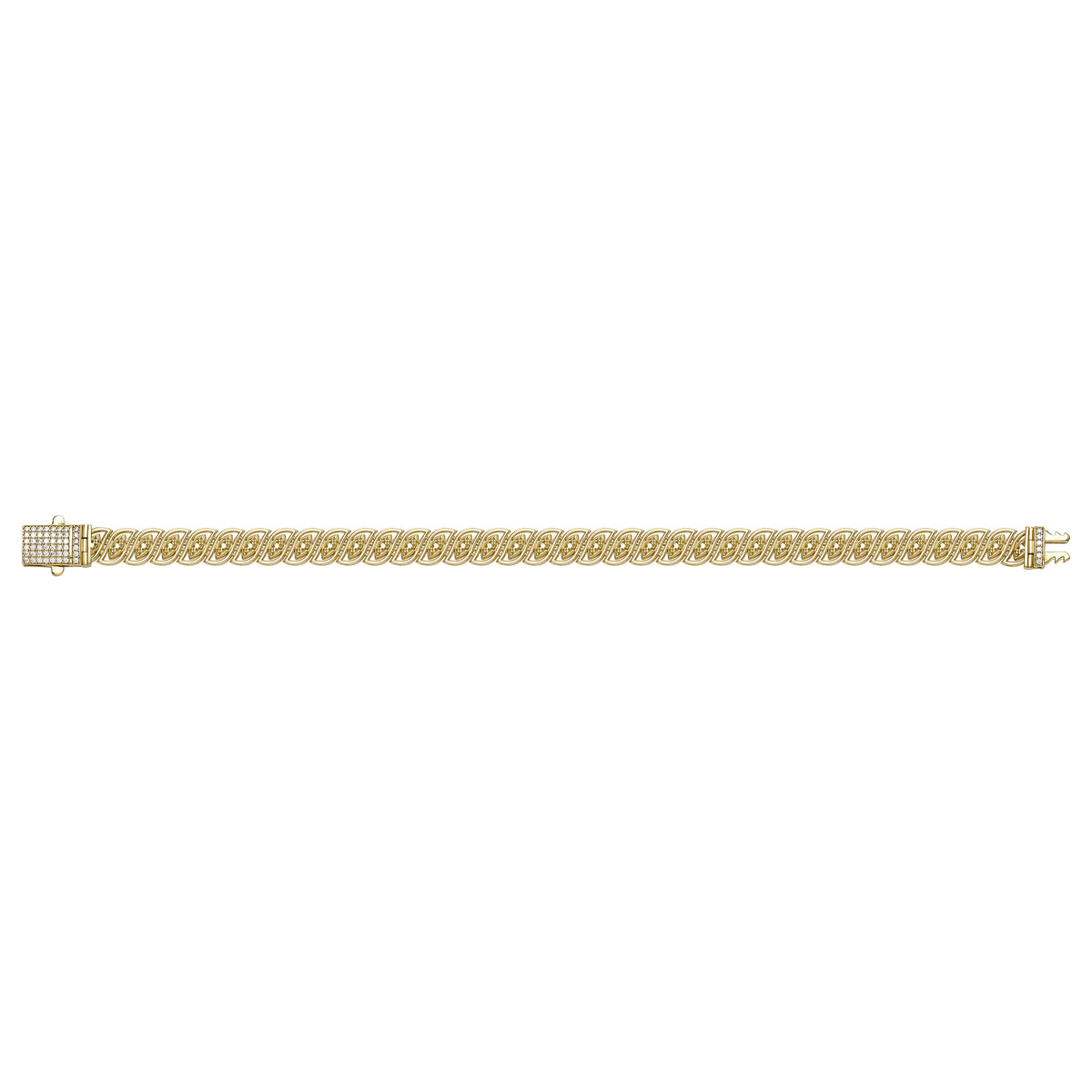 Solid gold braided bracelet, 15.05 g — shown square on a plain background.