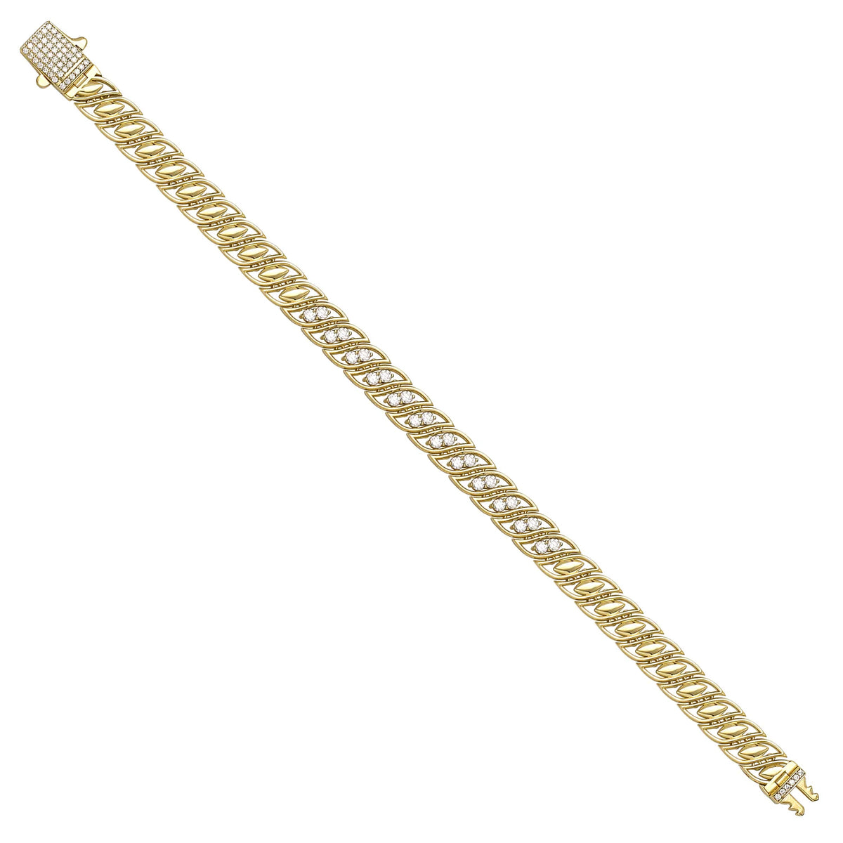 Solid gold braided bracelet, 16.70 g — shown at an angle across the frame.
