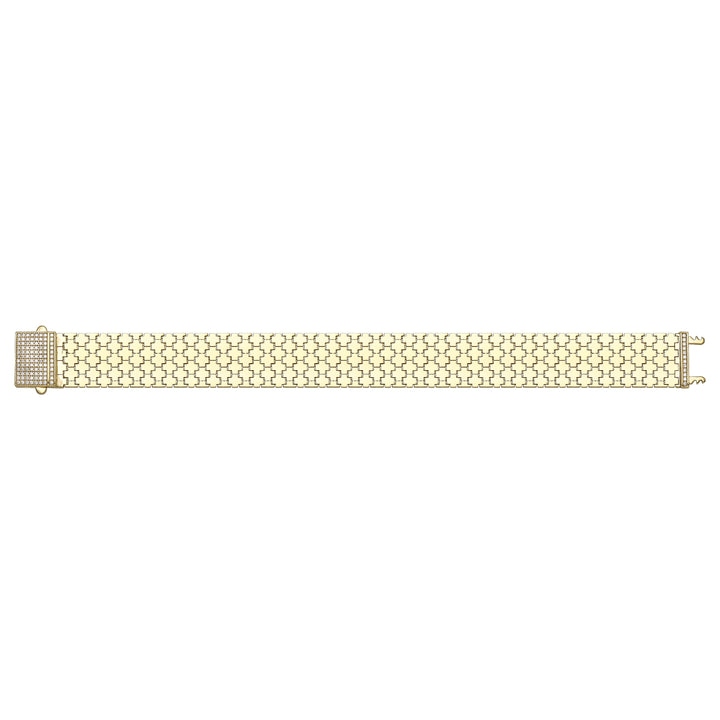 Solid gold brick link bracelet, 23.25 g — shown square on a plain background.