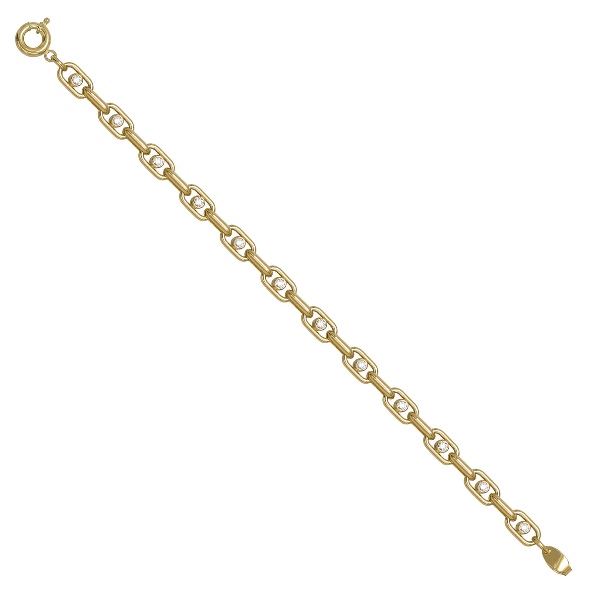 Solid gold fancy link bracelet, 9.30 g — shown at an angle across the frame.