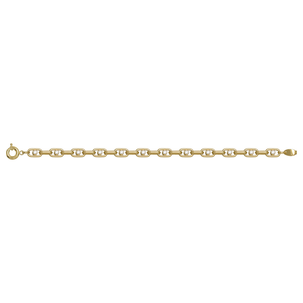 Solid gold fancy link bracelet, 9.30 g — shown square on a plain background.