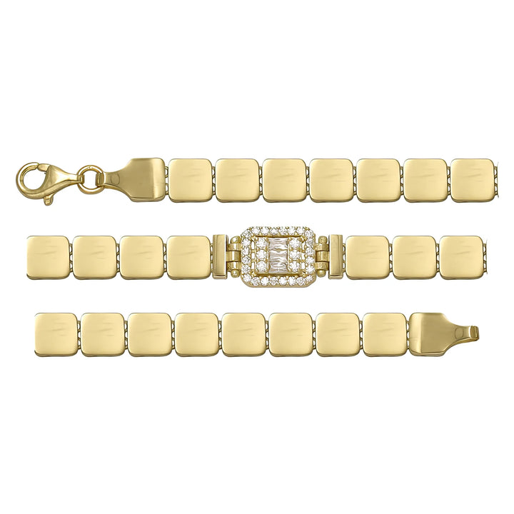 Solid gold id bracelet, 9.50 g — shown in three rows across the frame.