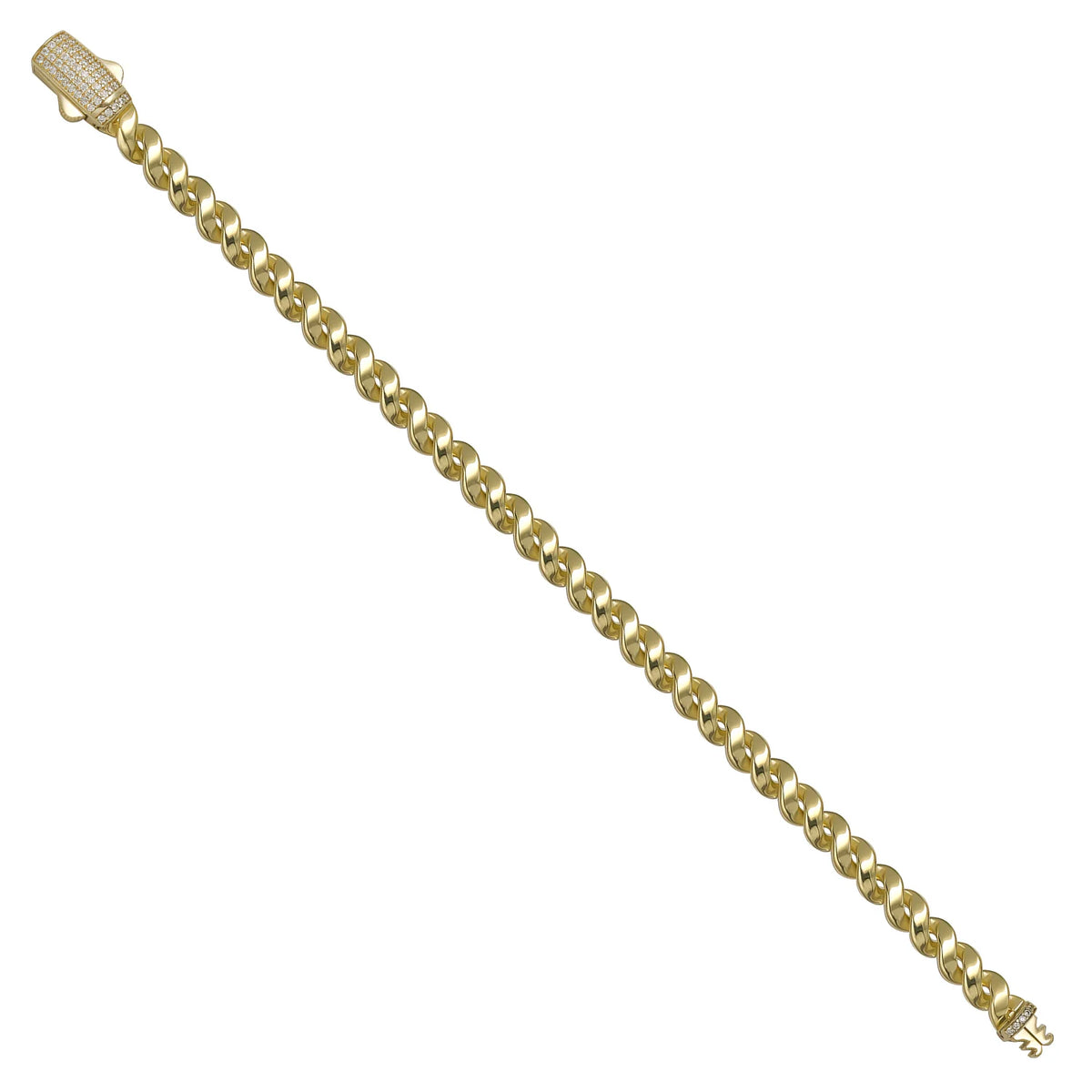 Solid gold curb bracelet, 9.10 g — shown at an angle across the frame.