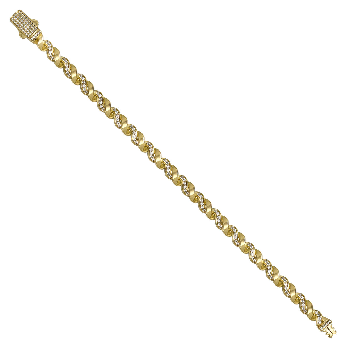 Solid gold braided bracelet, 11.50 g — shown at an angle across the frame.