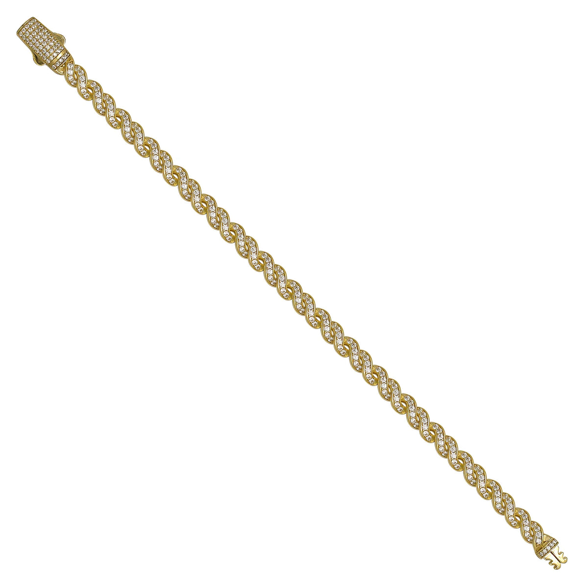 Solid gold braided bracelet, 14.15 g — shown at an angle across the frame.