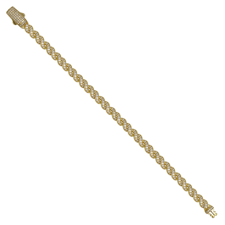 Solid gold braided bracelet, 14.15 g — shown at an angle across the frame.