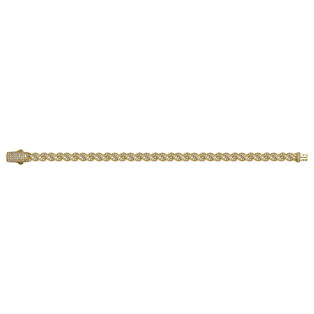 Solid gold braided bracelet, 14.15 g — shown square on a plain background.